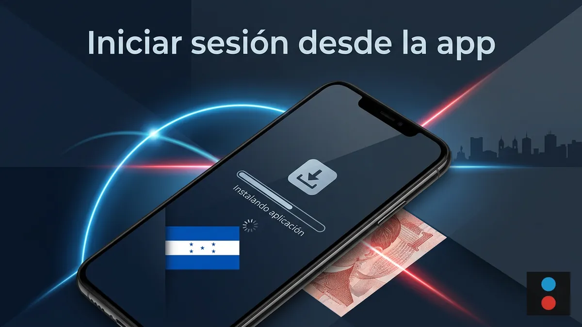 Instalación e inicio de sesión en la app móvil de Megapari con acento visual de Honduras